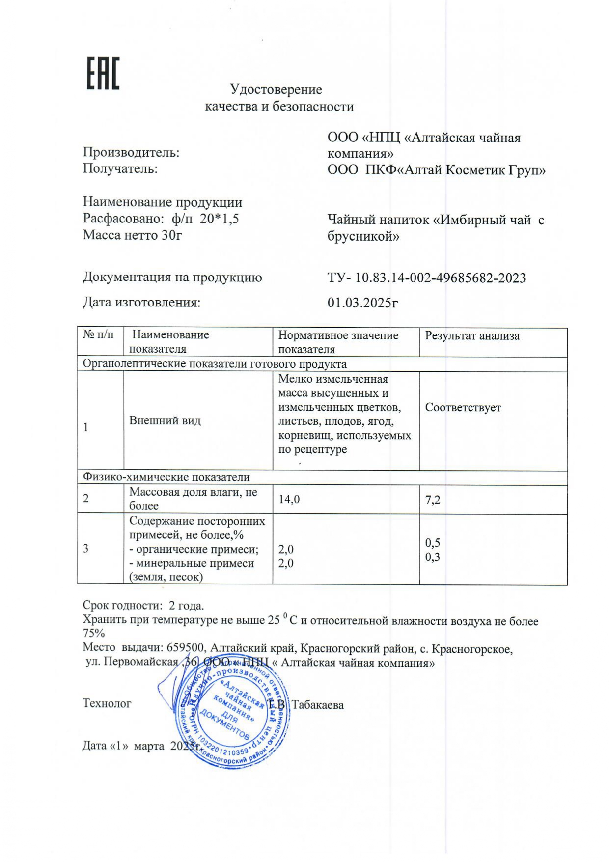 Паспорт №032025